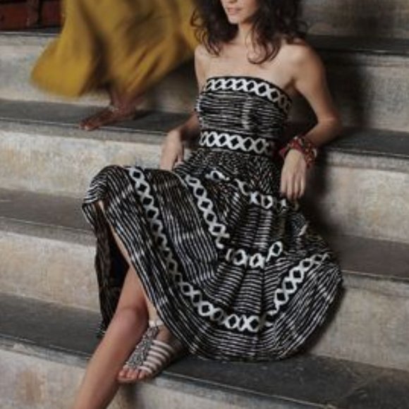 Anthropologie Tracy Reese Black and Cream Lattice Ring dress. - Picture 1 of 5